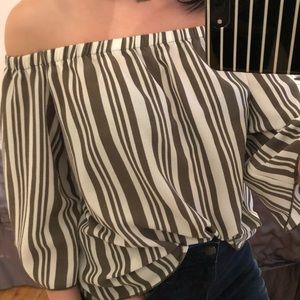 Ambiance Striped Off the Shoulder Top